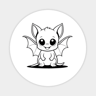 Cute Baby Bat Animal Outline Magnet